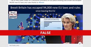 Fact Check: Britain has not escaped 94,000 new EU laws and rules since Brexit