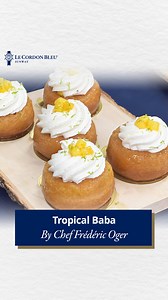 Let him cook! 🔥🔥🔥 It’s Baba not Boba, ya! Originating in the 1700s from Lorraine, France — with Polish roots — Baba au Rhum became a symbol of French pastry excellence. Traditionally soaked in rum syrup and topped with whipped cream, it’s been reinvented countless times by pastry chefs around the world. Chef Frederic Oger takes this rich history and gives it an exotic, sun-kissed twist. A soft, airy sponge soaked in aromatic syrup, topped with a medley of tropical fruits that burst with flavo