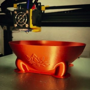 Bonsai bowl with lotus #3DPrinting #3DThursday