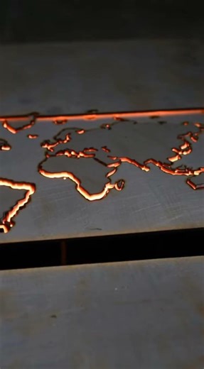 Plasma Cutting a World Map on Steel | Intense Sparks