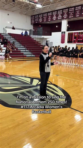 I’m on a mission to sing the National Anthem 250 times 🇺🇸 117 goes to Arcadia University Women’s Basketball 🏀 30 for 2026 117 total 🫡 #nationalanthem #nationalanthemsinger #kendalconrad #starspangledbanner #arcadiauniversity @Arcadia University