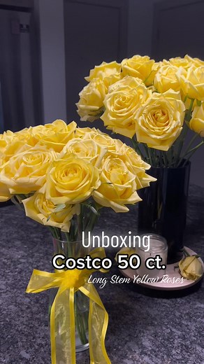 Beautiful Long Stem Yellow Roses Unboxing from Costco