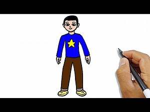 How To Draw A Person As A Cartoon So Easy | Simple Drawings For Beginners - Videos For Kids