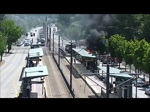 [Traffic Cam & Scanner ] SFD Engine 30 knocks down a car fire near the light rail