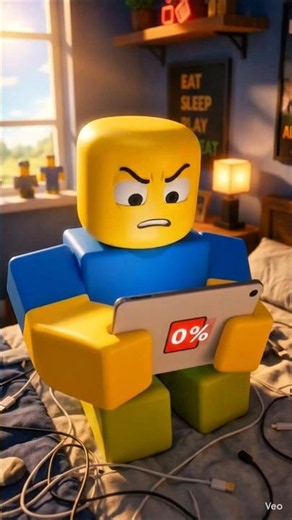 😥 "Low battery at 1% vs charger nowhere" 🔋 #shorts #roblox