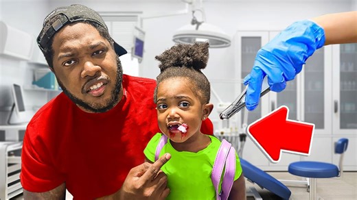 Girl breaks her tooth in an extremely painful family skit