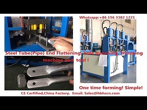 Steel tube(pipe) end flattening ,hole punching,trimming machine/One time forming