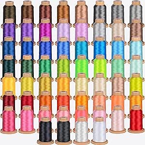 Poolin Richword Selected 800M 60 Colors Embroidery Thread, 40WT(108D/2) Polyester Thread Set for Embroidery and Sewing Machines, Suitable for Studio and Bulk Projects