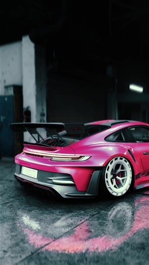 Aggressive Pink Porsche 911 GT3 RS Weissach