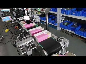 Automatic box top labeling machine with barcode scanning system and rejection system