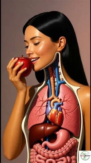 Inside Your Gut: 3D Animation of Apple Digestion & Parasite Worms