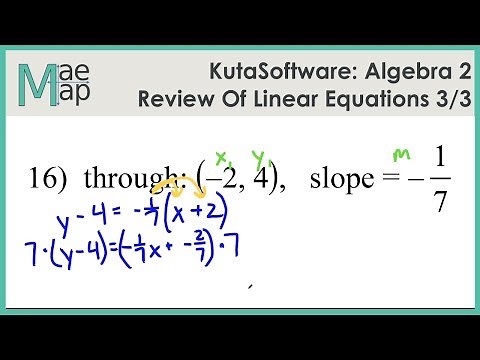 KutaSoftware: Algebra 2- Review Of Linear Equations Part 3