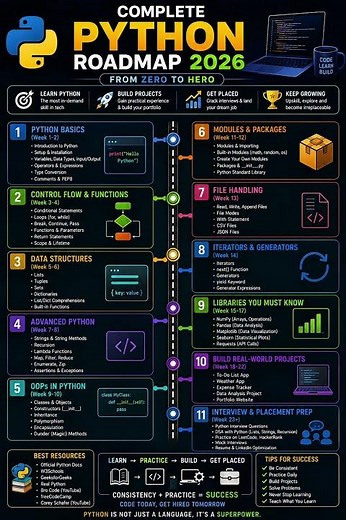 Complete Python Roadmap 2026 | From Beginner to Job Ready