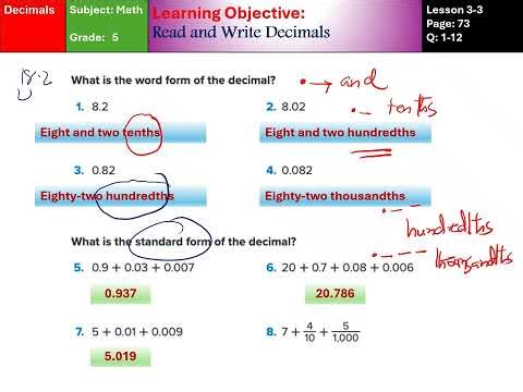 Read and Write Decimals