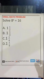 Exponential Equation review‼️ #maths #CSEReview #LETReview #virals #mathisfun #highschoolmath #viralvideo #SAT #College #collegeentranceexam | Math Teacher Mario
