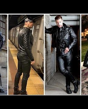 Men's leather outfits leather pants, leather dress and leather boots ideas#2022