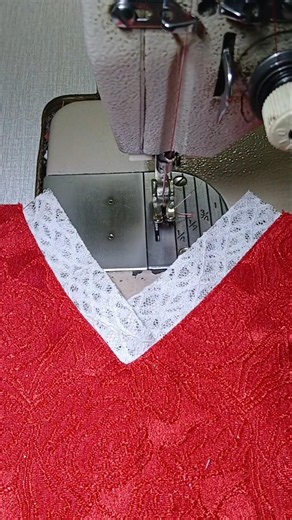 Struggling with V-neck collars? Try this easy method for a neat finish. #sewingtips #sewingtutorial
