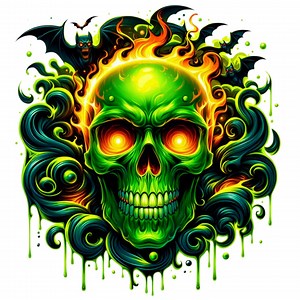 Horror Skull Clipart PNG, Spooky Halloween Skulls & Bones, Transparent Background, T-shirt Designs, Stickers, Sublimation, Commercial Use - Etsy