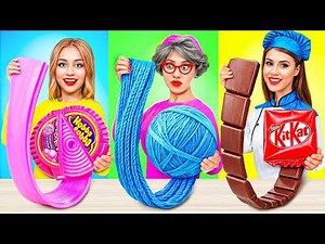 Me Vs Grandma Vs Chef Cooking Challenge! Cake Decorating Relatable Moments by YUMMY JELLY