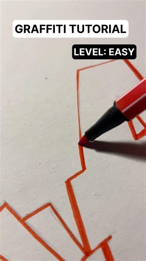 🤯This is how to easily draw Graffiti! #graffiti #graffitiletters #drawingtutorial #artvideos