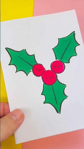 Cómo dibujar un adorno navideño kawaii paso a paso