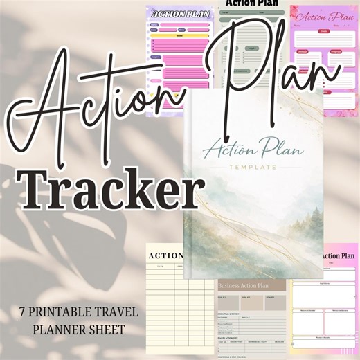 Action Plan PDF PNG Goal Action Steps Productivity Planner Strategic Planning Task Breakdown Tool Instant Download - Etsy