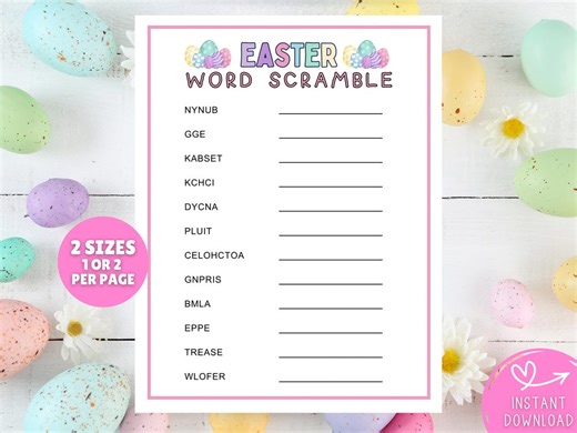 Easter Word Search Printable, Fun Game for Kids & Adults, Party Activity, Classroom and Family Easter Puzzle - Etsy