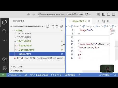 HTML | Linking Multiple Pages | GitHub Push | Class 4 | SMIT WMA Batch 20