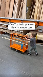 7.5M views · 96K reactions | He’s not even two and he already needs his own lumber cart for all his DIY projects. He even started parking his power wheels out front in the Pro Parking spots with the other contractors. What do you think, should @homedepot make lumber carts for kids? #DIYHACKS #homedecor #homeideas | Theideadad | Facebook
