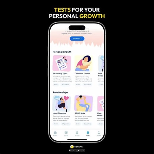 Serene Mental Health App | Personalized Self-Tests, CBT Courses & Mood Journal - 2
