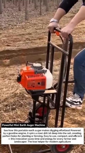 Powerful Mini Earth Auger Machine 🚜 | Fast Hole Digger for Farming & Tree Planting 🌱