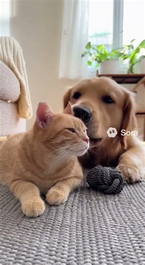 My cute story about 2 species of animals getting along