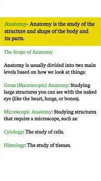 Definition and Scope of Anatomy and Physiology | HAP -1 in B pharma