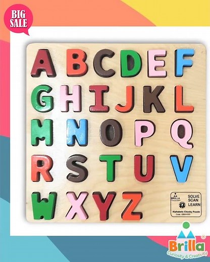 Wooden Puzzle - Alphabet Learning Toy Wooden Chunky Alphabets Puzzle (Learn Capital Letters)