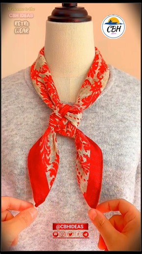 Red Scarf tyling tips Elegant outfits #shorts