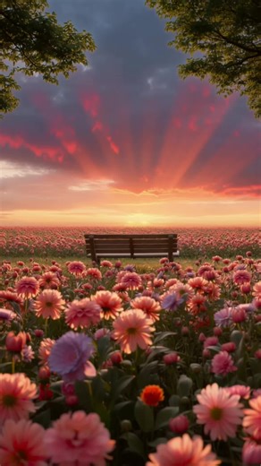 #flowers #bench #sunrise #viral #globalflow💎💎💎