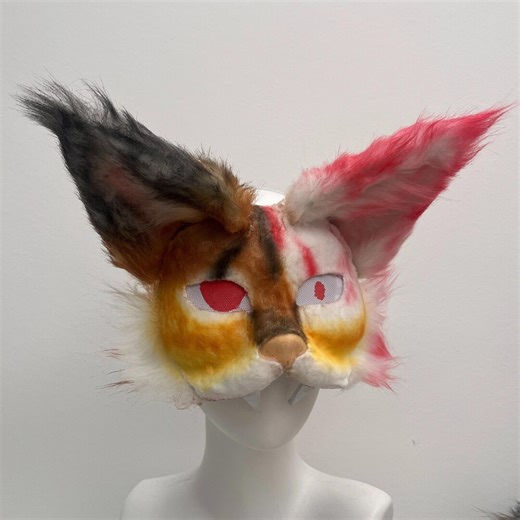 Premade Cat Therian Mask, Cat Face Mask, Cat Cosplay Dress , Universal Size Faux Fur Mask, Cheap Therian Mask - Etsy