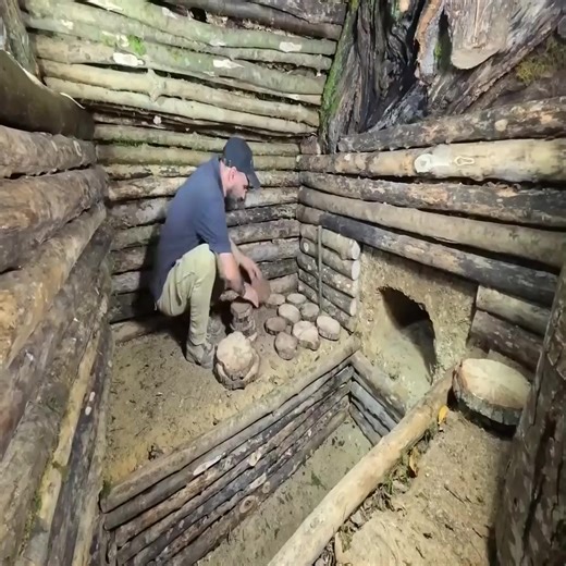 Building a Secret Underground Shelter Deep Inside Big Oak Tree, bushcraft, survival_012 | Off-Grid Adventures