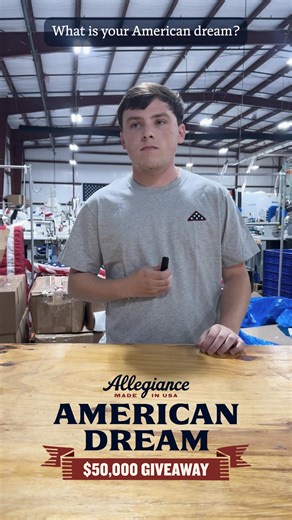 The American Dream means something different to everyone. Our team’s stories remind us why we do what we do. Now we want to bring your dream to life. Enter for a chance to win $50,000 toward your American Dream.  No Purch Req’d. See Rules. Ends 10/31/2025 at 11:59 PM ET. | Allegiance Flag Supply | Facebook