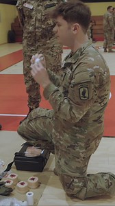 Combat gauze… or as the Italians say, "garza da combattimento.” 🇺🇸🤝🇮🇹Spc. Gavin Hale, a combat medic with the 173rd Airborne Brigade, led hemorrhage control training in Vicenza, teaching lifesaving techniques to soldiers from the Italian Red Cross and the U.S. Army Reserve’s 2500th Digital Liaison Detachment, 7th Mission Support Command. 🎥 Video by Capt. Jennifer French 🪽 #StrongerTogether #TrainToWin #BeAllYouCanBe #Medics #CombatMedics #SkySoldiers | 173rd Airborne Brigade
