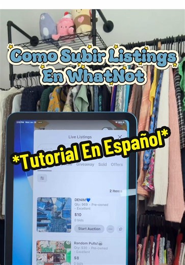 Guía Rápida para Subir Listings en WhatNot