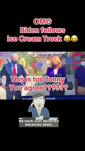 Biden Follows Ice Cream Truck Meme