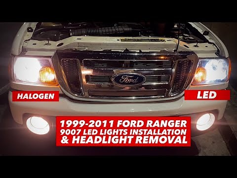 1999 - 2011 FORD RANGER 9007 LED LIGHTS INSTALL & HEADLIGHT REMOVAL DIY