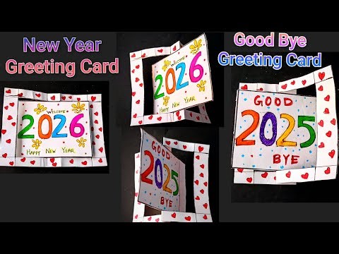 Both side New Year Greeting Card | Easy & Beautiful Card 2026 | Last Minute Ideas #satisfying #diy