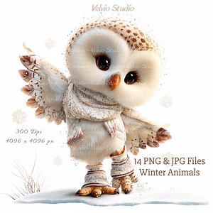 Winter Animals Clipart Set: 14 PNG & JPG Files Included (digital Printable) - Etsy