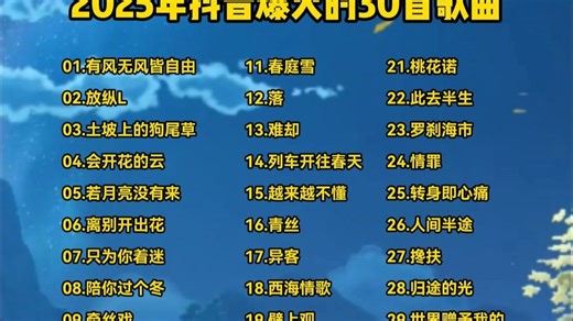 2025年抖音最火30首歌曲合集，首首破亿播放