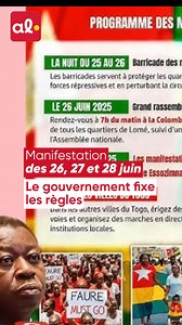 38K views · 566 reactions | Togo : Le gouvernement encadre les manifestations à venir #Togo #Actualité #ManifestationsTogo #SécuritéPublique #LibertéDexpression | Actu Lomé | Facebook