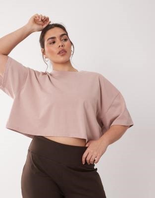 4505 Curve Icon heavyweight cotton cropped t-shirt with quick dry finish in washed pink | ASOS
