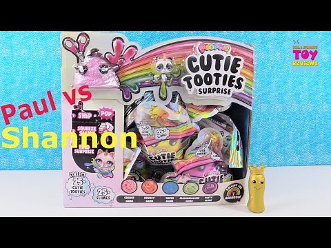 Paul vs Shannon Poopsie Cutie Tooties Surprise Challenge Blind Bag Toy Slime Opening | PSToyReviews