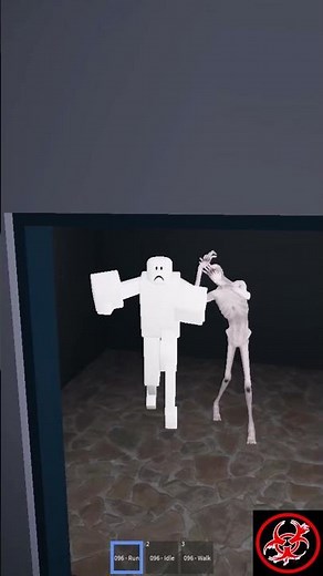 An extremely realistic SCP 096 chases the fun SCP